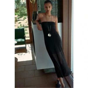 Zara Black Maxi Fine Knit Dress